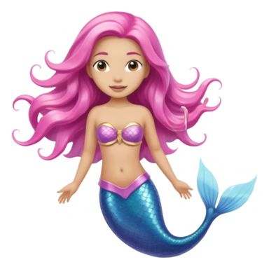Mermaid wearing a light pink snorkel sticker