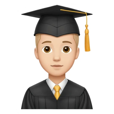male student with graduation cap sticker