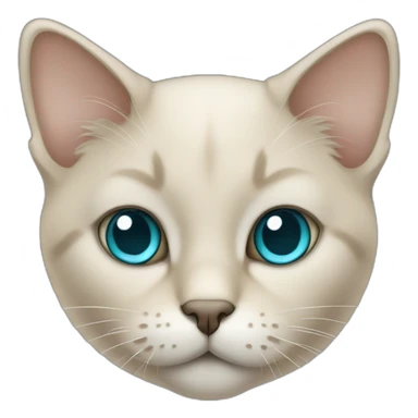 Light-beige-cat-with-gray-ears-and-trquoise-eyes sticker