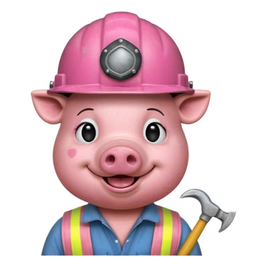 construction-pig with helmet sticker