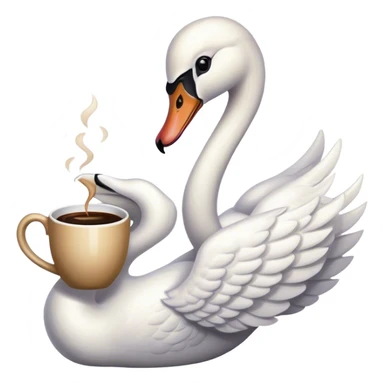 Swan with coffee sticker