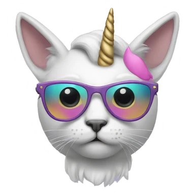 Cat Unicorn hybrid with sunglasses sticker