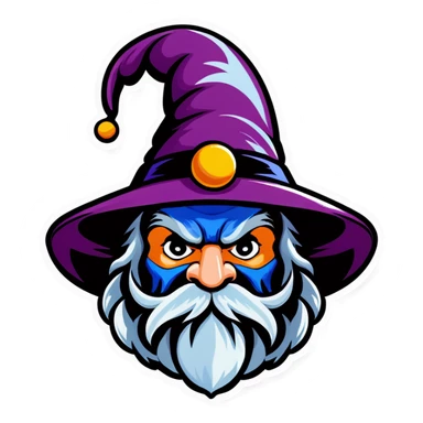 Wizard wearing a football helmet sticker