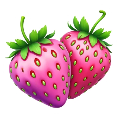 rainbow strawberries, purple and pink sticker