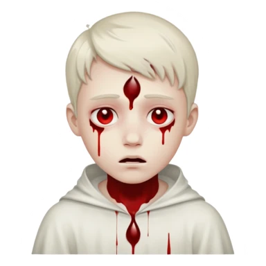ghost boy face with blood tears sticker