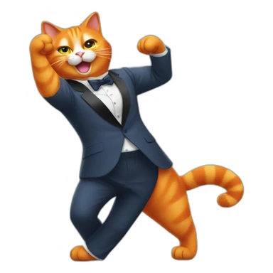 Orange cat dancing Gangnam Style sticker