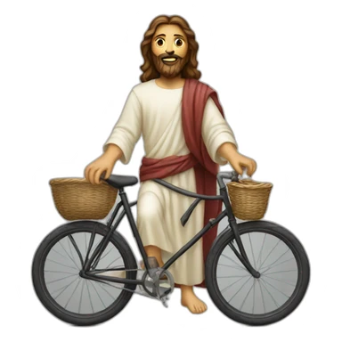 Jesus on the bicycle sticker