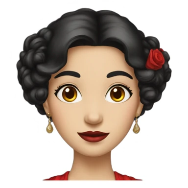 A Victorian noblewoman with black hair, red eyes, and wearing a red dress  sticker