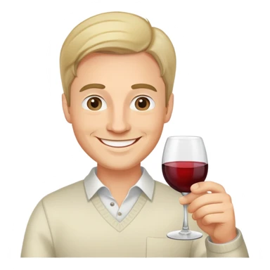 smiling man with wine glass sticker
