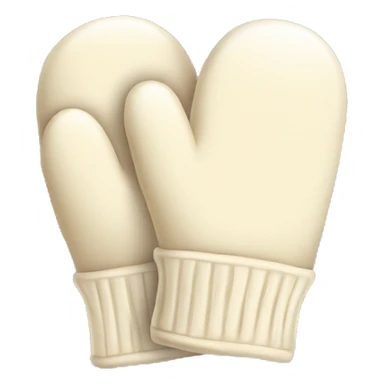 Cream colored mittens pair sticker