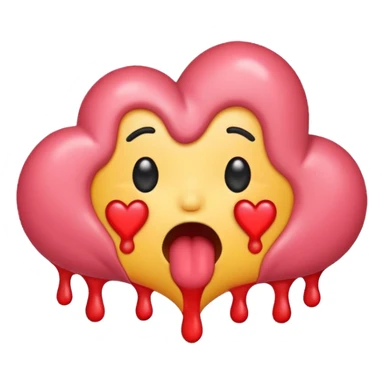 un emoji vomitando corazones sticker