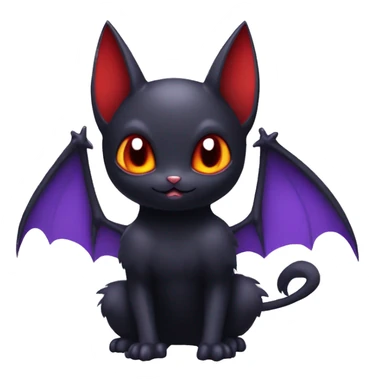 Cool Cute Edgy Dark Black Red Batty Chibi Noibat-Cat-Pokémon-Fakémon-hybrid sticker