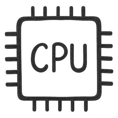 A detailed illustration of a CPU sticker