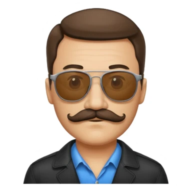 mustached man in sunglasses sticker