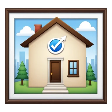 Stock market arrow behind the house sticker
