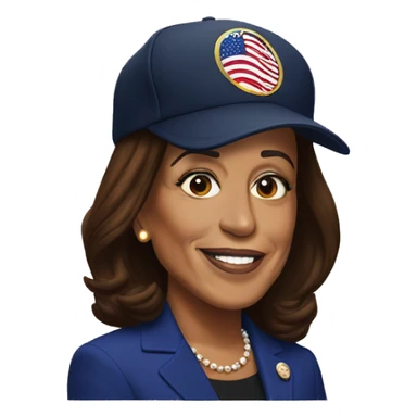 Kamala Harris With trump cap sticker