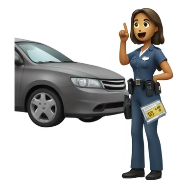 Woman fighting parking ticket sticker