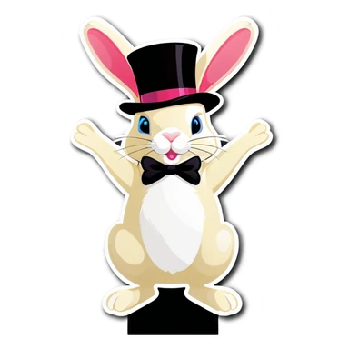 Bunny and a top hat.  sticker