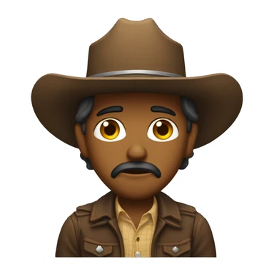 Sad cowboy emoji sticker