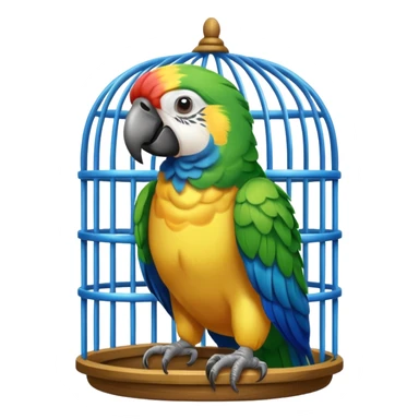 Parrot inside cage sticker