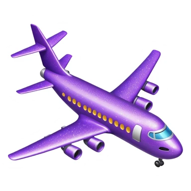 glitter purple avião sticker