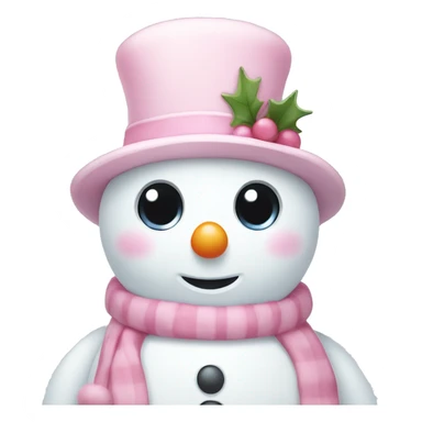 Cute white and light pink snowman sticker