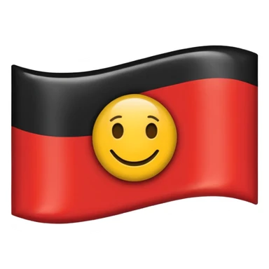 A wawy black and red rectangle with medium sized yellow circle in the middle flag sticker