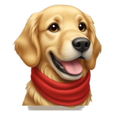 Golden retriever wearing a red scarf sticker