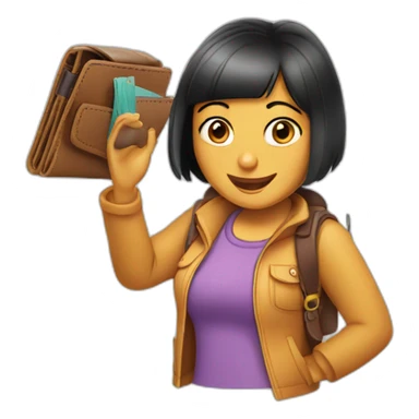 dora the explorer making leather wallets sticker