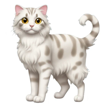 full body american curl cat sticker