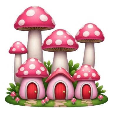 pink mushroom houses sticker