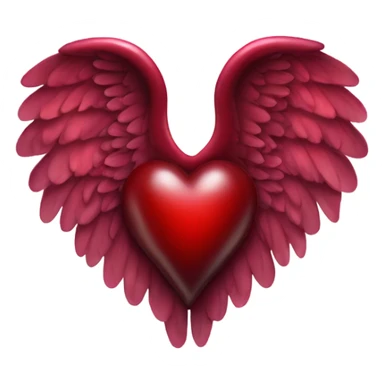 Dark Red heart with angel wings  sticker