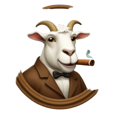 Fat goat smoking a cigar  sticker