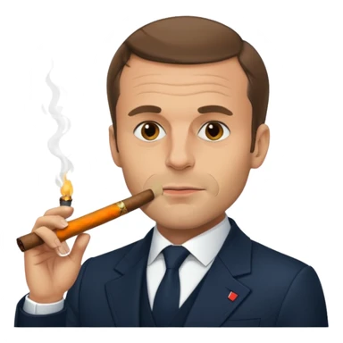 Macron avec un cigare à la bouche sticker