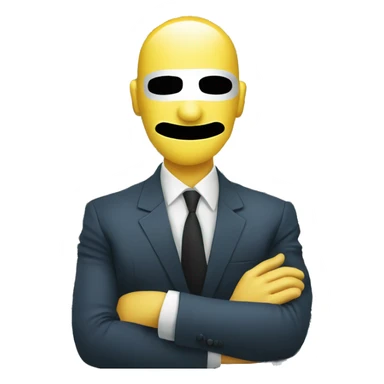 a man sitting in a mask on the background of dollars sticker