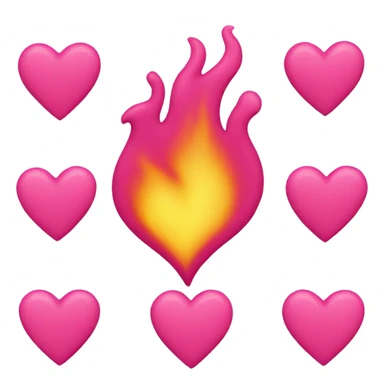 Pink heart flame  sticker