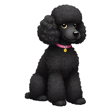 Black poodle with white chin  sticker