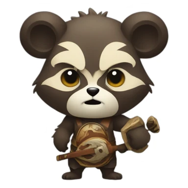 Tanuki rock metal god sticker