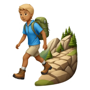 Hiking up a hill, walking upward sticker