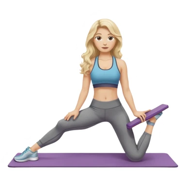 realistic blonde long wavy hair scandi pilates princess sticker