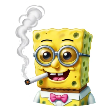 geeked spongebob smoking sticker
