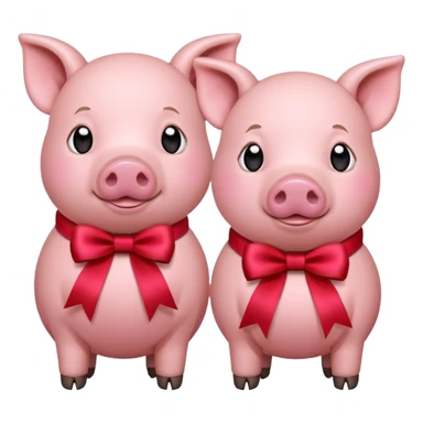 6 pigs with ribbons sticker