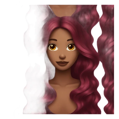 Burgundy hair sticker