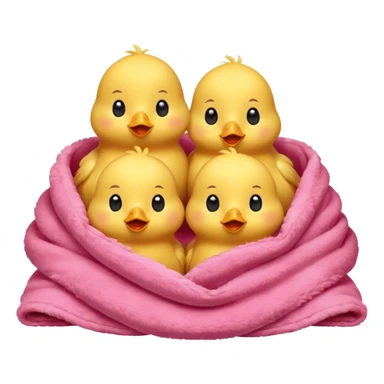 happy smile red chicks in pink blanket sticker
