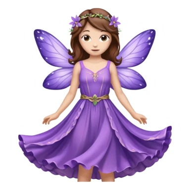 purple fairies with brown hair sticker
