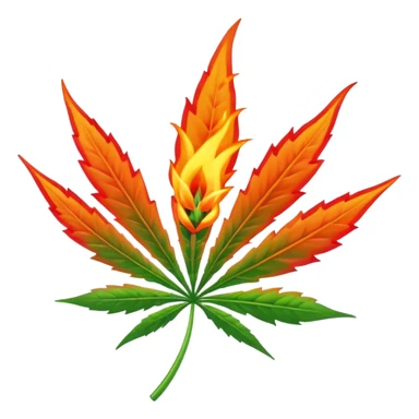Cannabis leaf with rotation design on out with flame sticker