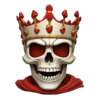 Skull king crown red sticker