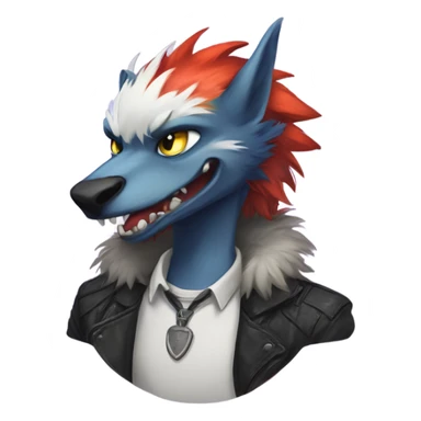 Colorful cute edgy badass anthropomorphic sergal furry  sticker