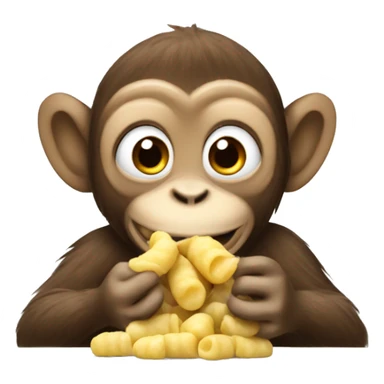 Monkey eating gnocchi  sticker