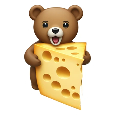 Bear vomiting on a block of cheese sticker